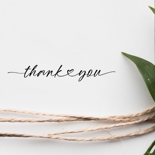 Chic Thank You | Script Heart Rubberstempel