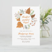 Chic Thankful Grateful Blessed Thanksgiving Dinner Kaart (Staand voorkant)