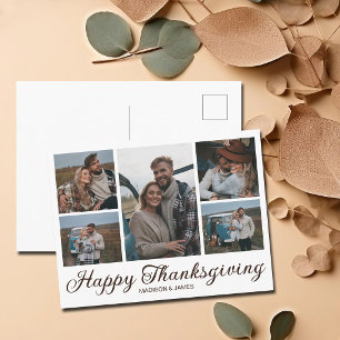 Chic Thanksgiving herfst familie foto collage Feestdagenkaart