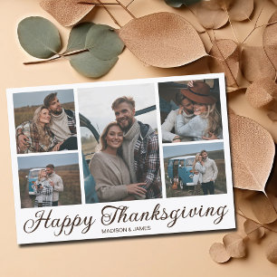 Chic Thanksgiving herfst familie foto collage Feestdagenkaart