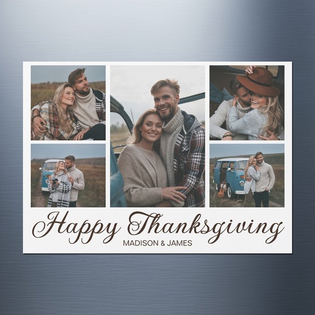 Chic Thanksgiving Herfst Foto Collage Magneet Kaar (Creator heeft geüpload)