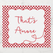 Chic 'That's Amore' Italiaans-thema  Sparkling Wijnetiket (Enkel label)