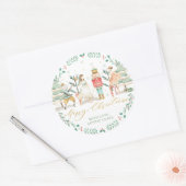 Chic The Nutcracker Ballet Merry KerstGold Ronde Sticker (Envelop)