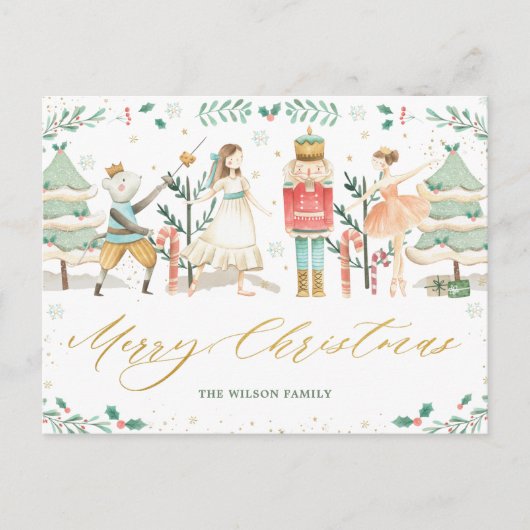 Chic The Nutcracker Ballet Merry Kerstmis  Briefkaart (Voorkant)