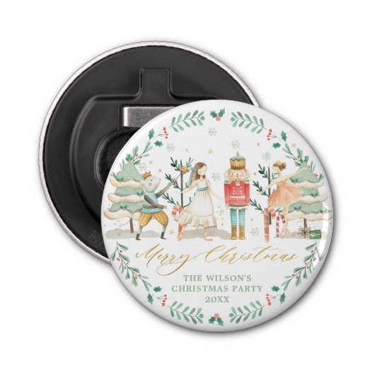 Chic The Nutcracker Ballet Merry Kerstparty Button Flesopener (Voorkant)