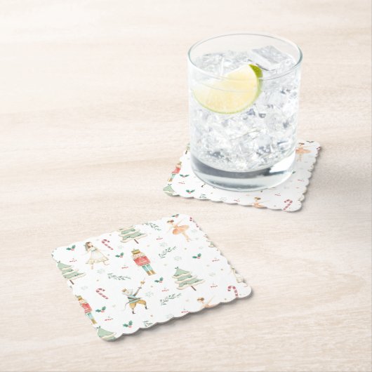 Chic The Nutcracker Ballet Merry Kerstparty Kartonnen Onderzetters (Insitu)