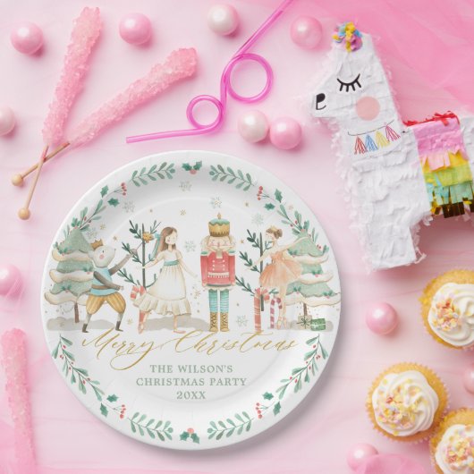 Chic The Nutcracker Ballet Merry Kerstparty Papieren Bordje (Feest)