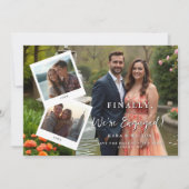 Chic Then & Now Timeline Romantic Couple 4-Photo Save The Date (Voorkant)