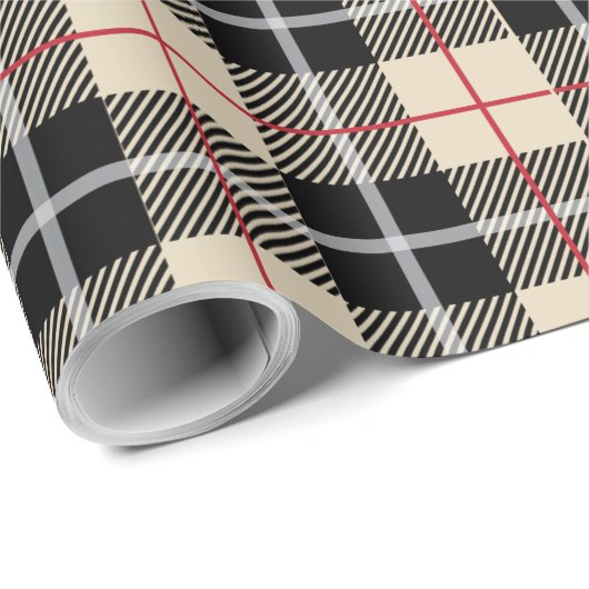 Chic Thompson Camel Tartan Pattern Cadeaupapier (Rol Hoek)