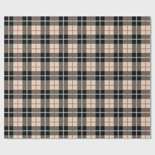 Chic Thompson Camel Tartan Pattern Cadeaupapier (Vlak)