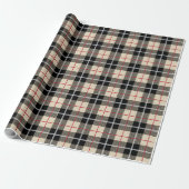 Chic Thompson Camel Tartan Pattern Cadeaupapier (Uitgerold)