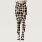 Chic Thompson Camel Tartan Pattern Leggings (Voorkant)
