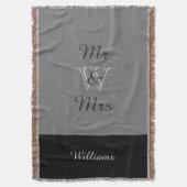 CHIC THROW_"MR & MRS" OP INITIAAL MET NAAM DEKEN (Voorkant Verticaal)