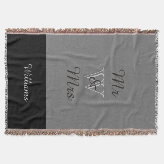 CHIC THROW_"MR & MRS" OP INITIAAL MET NAAM DEKEN (Voorkant)