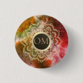 Chic Tie Dye OM Mandala Ronde Button 3,2 Cm (Voorkant)