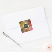 Chic Tie Dye OM Mandala Vierkante Sticker (Envelop)