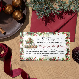 Chic Tijd voor Thee Kerst Bruidsfeest Recept Informatiekaartje