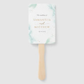 Chic, tijdlijn en welkome Waterverf Blauw groen Handwaaier (Achterkant)