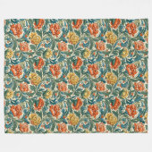 Chic Tijdloos Bloemen Tapijt Morris  Ontwerp Fleece Deken (Voorkant (Horizontaal))