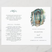 Chic tijdloos groen, blauw, Blauwgroen huwelijkspr (Voorkant)