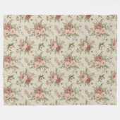 Chic tijdloze cottage stijl vervaagde bloemenelega fleece deken (Voorkant (Horizontaal))