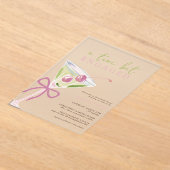 Chic Tini Bit Engaged Martini Bridal Shower Acryl Uitnodigingen (Laagn)