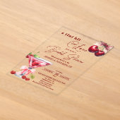 Chic Tini Bit in Love Cherry Martini Bruiloftsborr Acryl Uitnodigingen (Laagn)