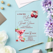 Chic Tini Bit in Love Cherry Martini Bruiloftsborr Acryl Uitnodigingen (Insitu (Huwelijk))