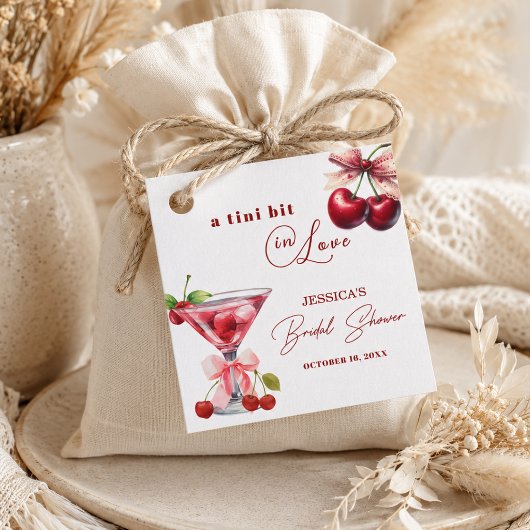 Chic Tini Bit in Love Cherry Martini Bruiloftsfees Bedankjes Labels