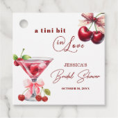 Chic Tini Bit in Love Cherry Martini Bruiloftsfees Bedankjes Labels (Voorkant)