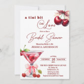 Chic Tini Bit in Love Cherry Martini Bruiloftsfees Kaart (Voorkant)