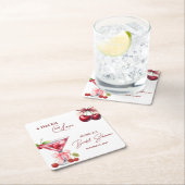 Chic Tini Bit in Love Cherry Martini Bruiloftsfees Kartonnen Onderzetters (Insitu)