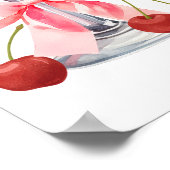 Chic Tini Bit in Love Cherry Martini Bruiloftsfees Poster (Hoek)