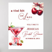 Chic Tini Bit in Love Cherry Martini Bruiloftsfees Poster (Voorkant)