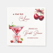 Chic Tini Bit in Love Cherry Martini Bruiloftsfees Servet (Voorkant)