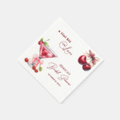 Chic Tini Bit in Love Cherry Martini Bruiloftsfees Servet (Hoek)