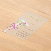 Chic Tini Bit Verloving Martini Bruidsfeest Acryl Uitnodigingen (Laagn)