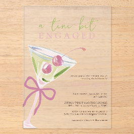 Chic Tini Bit Verloving Martini Bruidsfeest Acryl Uitnodigingen