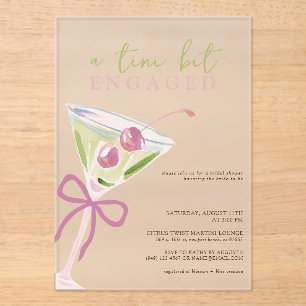 Chic Tini Bit Verloving Martini Bruidsfeest Acryl Uitnodigingen