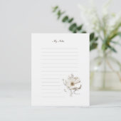 Chic Tiny geperste bloem gevoerd briefpapier (Staand voorkant)