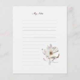 Chic Tiny geperste bloem gevoerd briefpapier