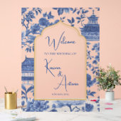 Chic-tique Chinoiserie Acryl Welkom Teken Blauw Acryl Bord (Huwelijk)