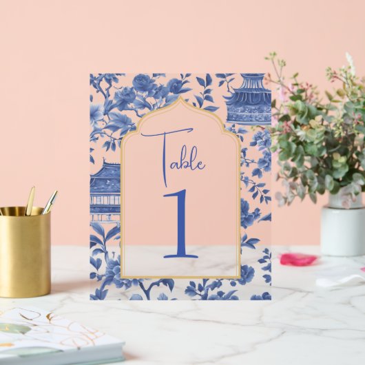 Chic-tique Chinoiserie Tafelnummer Acryl Bord (Huwelijk)