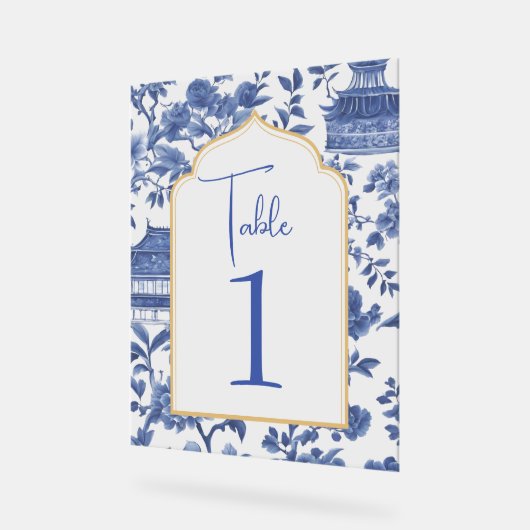 Chic-tique Chinoiserie Tafelnummer Acryl Bord (Hoek)