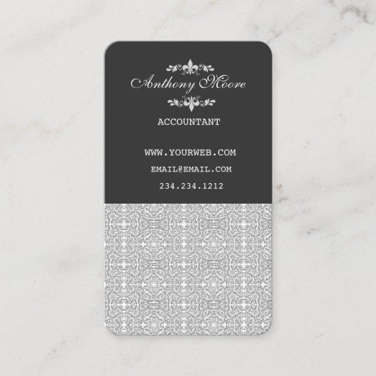 Chic to Impress Pattern Modern  Damask Afsprakenkaartje (Voorkant)