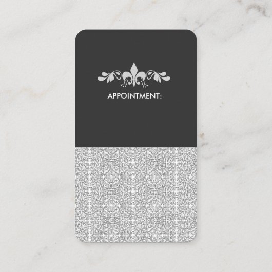 Chic to Impress Pattern Modern  Damask Afsprakenkaartje (Achterkant)