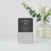 Chic to Impress Pattern Modern  Damask Afsprakenkaartje (Staand voorkant)