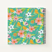 Chic Topical Vibes Oerwoud Sloth & Floral Pattern Notitieboek (Achterkant)