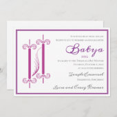 Chic Torah - uitnodiging van Bat Mitzvah (Voorkant / Achterkant)