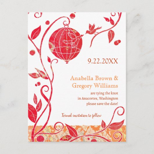 Chic Tortelduifjes Wedding Save the Date Aankondigingskaart (Voorkant)